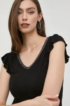 Γυναικεία Κοντομάνικο Μπλουζάκι Morgan μαύρο