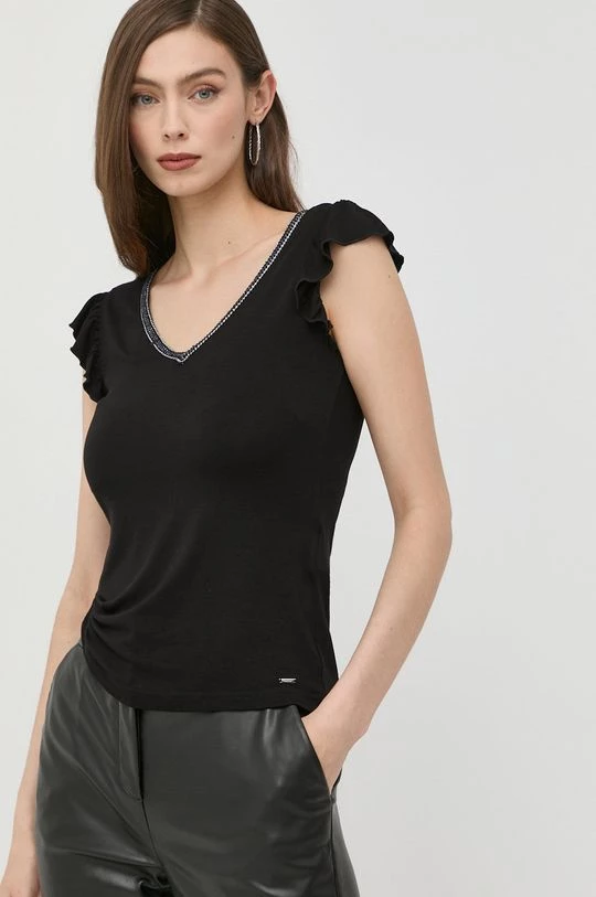 Γυναικεία Κοντομάνικο Μπλουζάκι Morgan μαύρο - Image 4