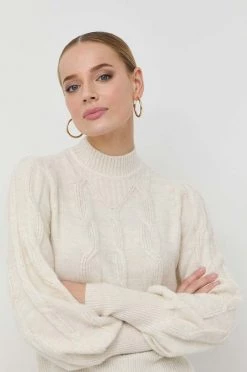 Γυναικεία Χωρίς φερμουάρ Πουλόβερ με προσθήκη μαλλιού Morgan χρώμα: μπεζ,