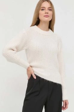 Γυναικεία Χωρίς φερμουάρ Πουλόβερ με προσθήκη μαλλιού Morgan χρώμα: μπεζ,