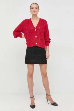 Γυναικεία Με φερμουάρ Ζακέτα από μίγμα μαλλιού Morgan κόκκινο