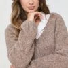 Γυναικεία Με φερμουάρ Ζακέτα από μίγμα μαλλιού Morgan μπεζ