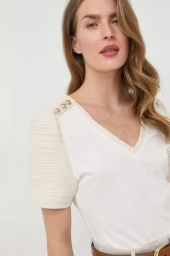 Γυναικεία Κοντομάνικο Μπλουζάκι Morgan μπεζ