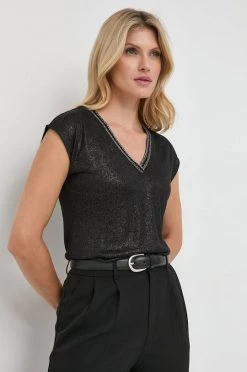 Γυναικεία Κοντομάνικο Top Morgan μαύρο