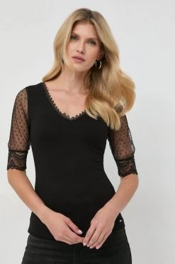 Γυναικεία Κοντομάνικο Μπλουζάκι Morgan μαύρο