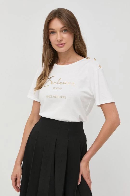 Γυναικεία Κοντομάνικο Μπλουζάκι Morgan άσπρο