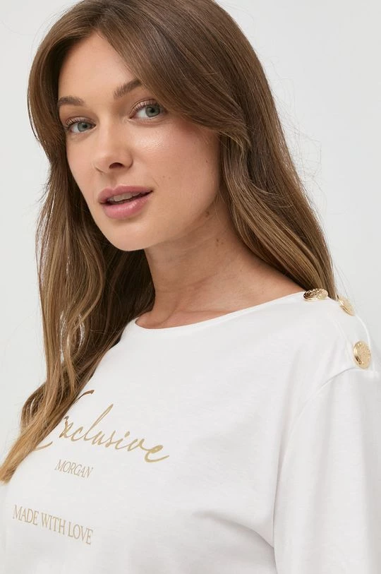 Γυναικεία Κοντομάνικο Μπλουζάκι Morgan άσπρο - Image 4