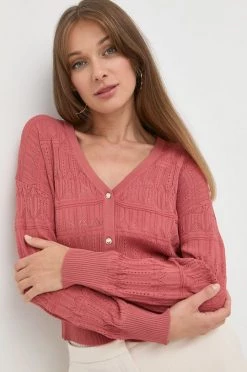 Γυναικεία Με φερμουάρ Πλεκτή ζακέτα Morgan ροζ