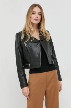 Γυναικεία Κοντά μπουφάν Δερμάτινη ραμονέσκα Morgan χρώμα: μαύρο,