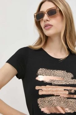 Γυναικεία Κοντομάνικο Μπλουζάκι Morgan μαύρο