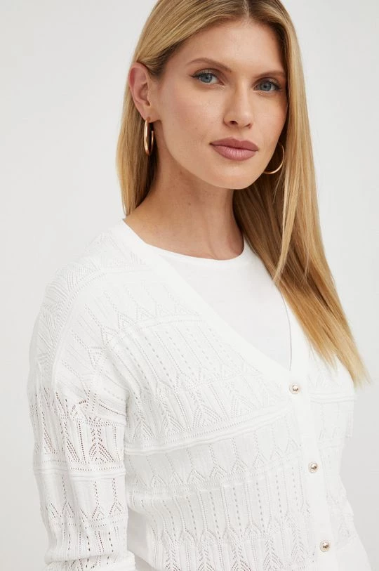 Γυναικεία Με φερμουάρ Πλεκτή ζακέτα Morgan άσπρο - Image 3