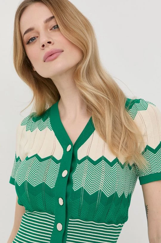 Γυναικεία Με φερμουάρ Πλεκτή ζακέτα Morgan τιρκουάζ - Image 5