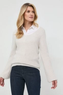 Γυναικεία Χωρίς φερμουάρ Πουλόβερ με προσθήκη μαλλιού Morgan χρώμα: μπεζ,