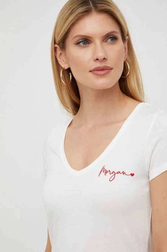 Γυναικεία Κοντομάνικο Μπλουζάκι Morgan άσπρο - Image 4