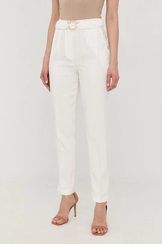 Γυναικεία Υφασμάτινα Παντελόνι Morgan άσπρο,
