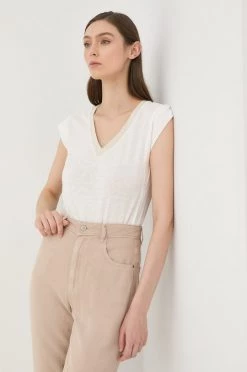 Γυναικεία Κοντομάνικο Λευκό μπλουζάκι Morgan άσπρο