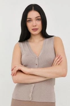 Γυναικεία Αμάνικος Top Morgan καφέ