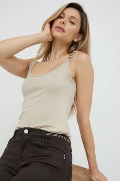 Γυναικεία Αμάνικος Top Morgan μπεζ