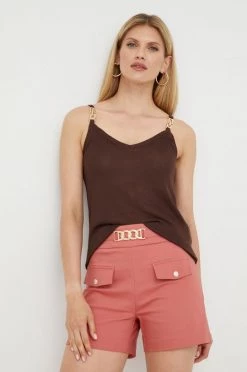 Γυναικεία Αμάνικος Top Morgan καφέ