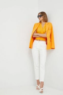 Γυναικεία Υφασμάτινα Παντελόνι Morgan άσπρο,