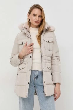 Γυναικεία Κοντά μπουφάν Μπουφάν με επένδυση από πούπουλα Morgan μπεζ,