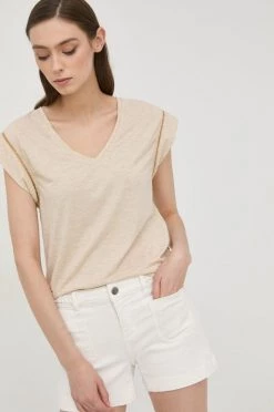 Γυναικεία Κοντομάνικο Μπλουζάκι Morgan μπεζ