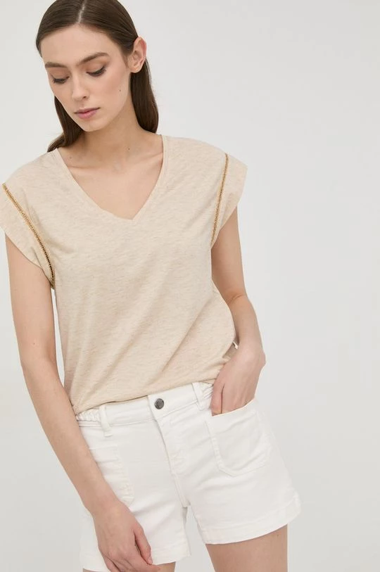 Γυναικεία Κοντομάνικο Μπλουζάκι Morgan μπεζ