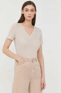 Γυναικεία Κοντομάνικο Μπλουζάκι Morgan μπεζ