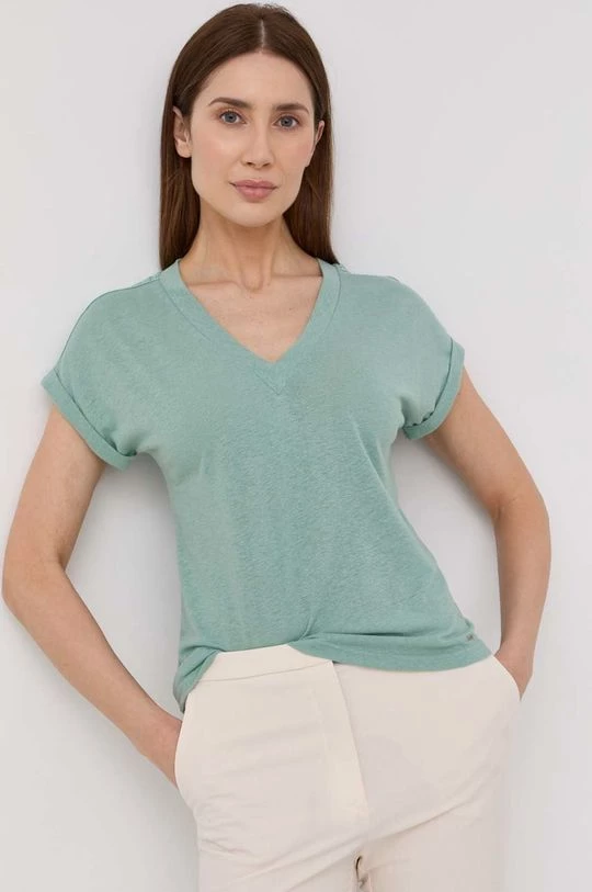 Γυναικεία Κοντομάνικο Λευκό μπλουζάκι Morgan πράσινο