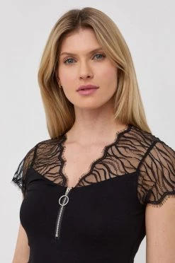 Γυναικεία Κοντομάνικο Μπλουζάκι Morgan χρώμα: μαύρο