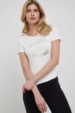 Γυναικεία Κοντομάνικο Μπλουζάκι Morgan χρώμα: άσπρο