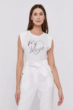 Γυναικεία Αμάνικος Top Morgan χρώμα: άσπρο