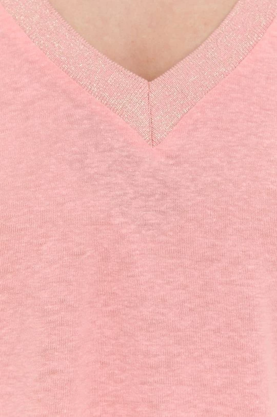 Γυναικεία Κοντομάνικο Λευκό μπλουζάκι Morgan ροζ - Image 5