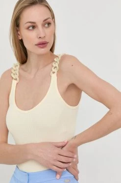 Γυναικεία Αμάνικος Top Morgan κίτρινο