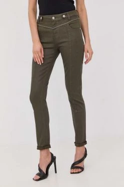 Γυναικεία Υφασμάτινα Παντελόνι Morgan πράσινο,