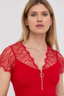 Γυναικεία Κοντομάνικο Μπλουζάκι Morgan χρώμα: κόκκινο