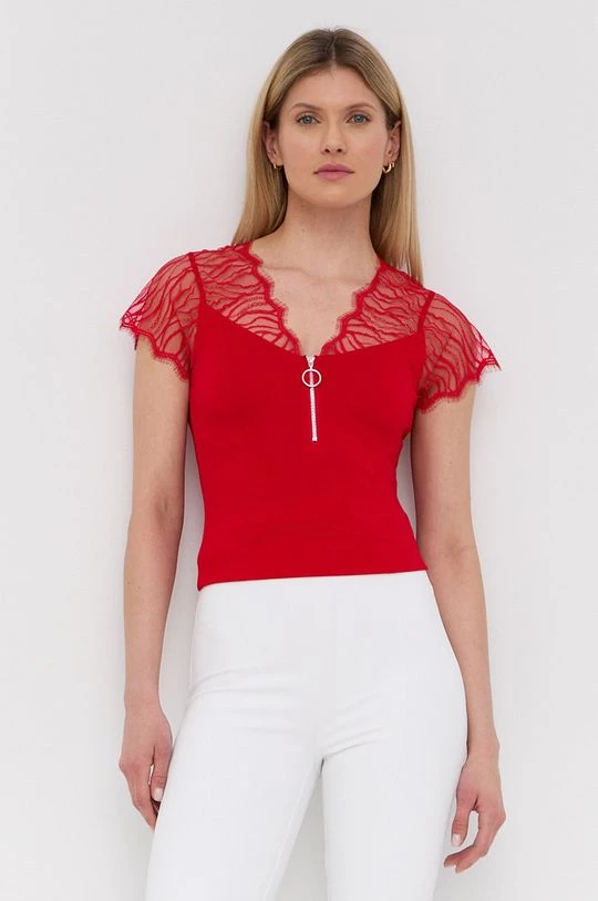 Γυναικεία Κοντομάνικο Μπλουζάκι Morgan χρώμα: κόκκινο - Image 4