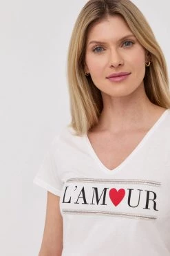 Γυναικεία Κοντομάνικο Μπλουζάκι Morgan χρώμα: άσπρο