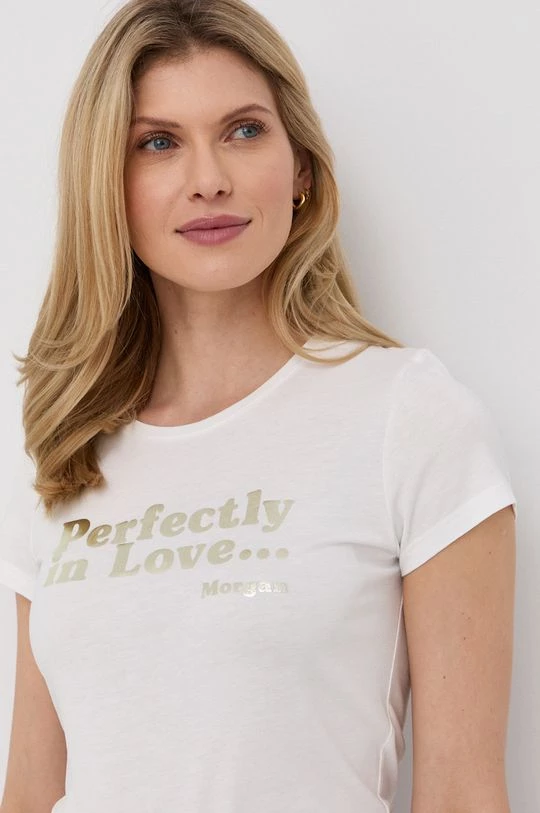 Γυναικεία Κοντομάνικο Μπλουζάκι Morgan χρώμα: άσπρο - Image 4