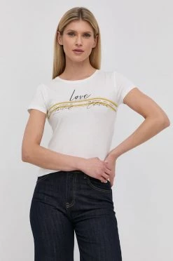 Γυναικεία Κοντομάνικο Μπλουζάκι Morgan χρώμα: άσπρο