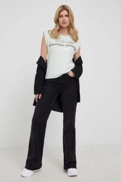 Γυναικεία Κοντομάνικο Morgan - Μπλουζάκι χλωμό πράσινο