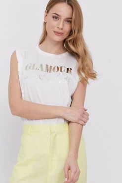 Γυναικεία Αμάνικος Top Morgan χρώμα: άσπρο