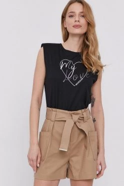 Γυναικεία Αμάνικος Top Morgan χρώμα: μαύρο