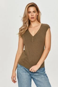 Γυναικεία Κοντομάνικο Morgan - Μπλουζάκι σκούρο πράσινο