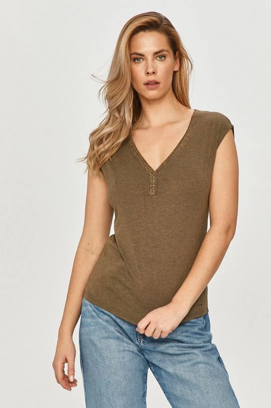 Γυναικεία Κοντομάνικο Morgan - Μπλουζάκι σκούρο πράσινο