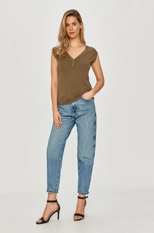 Γυναικεία Κοντομάνικο Morgan - Μπλουζάκι σκούρο πράσινο - Image 2