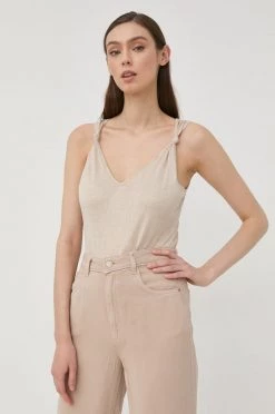 Γυναικεία Αμάνικος Top Morgan μπεζ