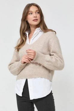 Γυναικεία Χωρίς φερμουάρ Πουλόβερ Morgan μπεζ,