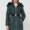 Γυναικεία Μακριά μπουφάν Μπουφάν με επένδυση από πούπουλα Morgan πράσινο,