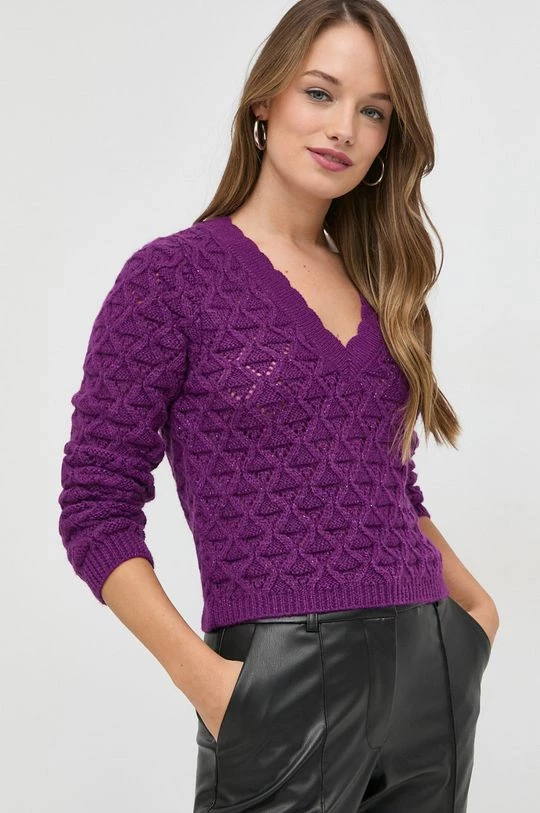 Γυναικεία Χωρίς φερμουάρ Πουλόβερ με προσθήκη μαλλιού Morgan χρώμα: μοβ, - Image 4